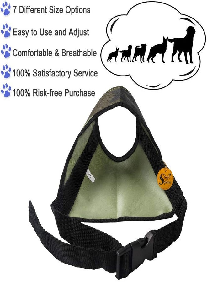 Sage Square Dog Army Muzzle, Adjustable Pet Muzzle Mesh Breathable Nylon Soft Muzzle Anti-Biting Barking Mouth Cover or Small Medium Large Dogs (Extra Small) - Image 3